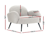 Artiss Armchair Boucle White Hanes UPHO-C-ARM-5101-WH