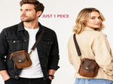 Retro Cowhide Multi-functional Waist Bag, Wear-resistant Poly-cotton Lining, Fits 8-inch Devices, V1232-FMPBB-002