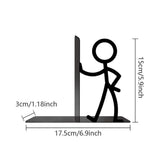 Metal Bookends,Black Human Shaped Book Holders with Non- Base,Decorative Sturdy Book Stopper for V1369-AZ3-W-14132