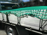 Green Nylon Trailer Cargo Net with Elastic Cords for Secure Truck Bed Load and Hauling V1370-AZ4-08992