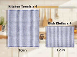 Homaxy 100% Cotton Kitchen Towels and Dishcloths Set V1258-DP02-F-136