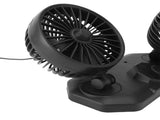 Dual Head Car Cooler Powerful Cooling Ultra Silent USB 360 Degree Rotation Air Circulation V1294-YM0901-3113240173511