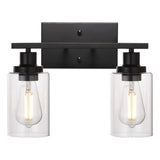 Black Vanity Light Glass Shade Wall Lamp Vintage Style Indoor Wall Sconces for Bathroom V1237-ZY-528-124