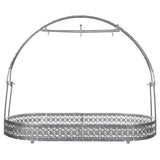 Plated Silver Coffee Cup Rack Organizer Handcrafted Wrought Iron with Stable Handle and Smooth Weld V1369-AZ3-W-15885
