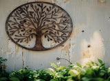 Laser Cut Round Tree Of Life w Birds Wall Art 60cm V637-24812TRE