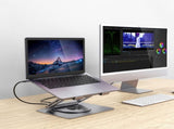 mbeat Stage S12 Rotating Laptop Stand with USB-C Docking Station - Space Grey V186-MB-STD-S12GRY
