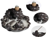 Ceramic Incense Stick Holder, Handmade Blackflow Incense Cone Burner, Durable Stick Ash Catcher V1366-AZ2-W-19873