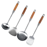 4Pcs/Set 304 Stainless Steel Rosewood Cooking Utensils Cookware Set Kitchen Tool V1294-YM0901-3118200130311