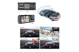 3 Channel Dash Cam Front and Rear Inside with 32GB SD Card 1080P Dash Camera Full HD 170 Degree Wide V1263-JX-6763