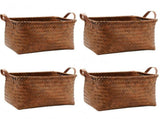 Woven Storage Baskets with Handles, Rattan Hamper Bin for Toys Laundry Blankets, Home Decor, Round, V1237-ZY00B0DGFQGJ9S