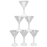 6Pcs LED Light Up Flashing Plastic Martini Glasses 210ml LED Cocktail Glasses with Stem Party Prop V1294-YM0703-3119220189711