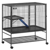 VEVOR 39" Metal Small Animal Cage 2-Tier Rolling Ferret Cage with Tray A Ramp V952-JSXDL362439IF6COGV0