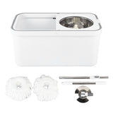 Mop Bucket with Wringer Set 360&deg Rotating Cleaning Mop with 2 Microfiber Pads for Hardwood Tile V1294-YM0901-3113250025811