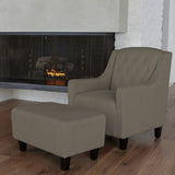 Canberra Fabric Armchair & Ottoman in Grey Linen V1041-JSF-5007GREY