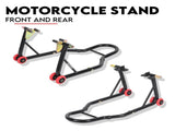 Front and Rear Motorcycle Stand Motorbike Lift Heavy Duty Paddock Carrier Bike Hoist V379-FTRRMOTSTN