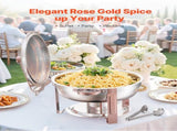 Chafing Dish Buffet Set, 5 Qt 4 Pack, Stainless Steel Chafer with 4 Full Size Pans, Round Catering V952-YXBXGSTGK4JTIXCAPV0