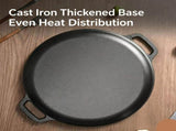 Large Double Handle Cast Iron Griddle Plate, Uncoated Thick Iron Pan for Big Batch Steak & BBQ V1221-XM-LB5313-ZS181
