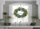 Green Leaf Wreath Spring Outdoor Decoration Ornaments for Front Door Wall Window Party Home Office V1369-AZ3-W-03808