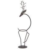 Deer Shape Wrought Iron Plant Stand Transparent Glass Hydroponic Plant Vase for Living RoomType A V1294-YM0710-3111210273511
