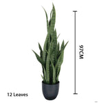 SOGA 4X 97cm Sansevieria Snake Artificial Plants with Black Plastic Planter Greenery, Home Office APLANTFH9712X4