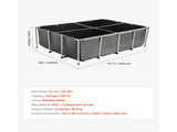 Canvas Fish Pond, 1781.3L Above Ground Fish Pond, PVC Koi Tank with Clear Viewing Panel, Rectangular V952-DSYCHSDTMC21LEAON002V0