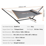 Double Quilted Fabric Hammock Two Person Hammock with Stand 480lb Capacity V952-HFDCHSCSTXYZG0K4NV0