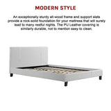 Double PU Leather Bed Frame White V63-761205