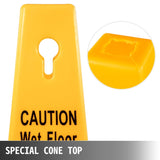 6 Pack Floor Cone, 66.04cm Wet Floor Sign, Yellow Caution Wet Floor Signs 4 Sided, Public V952-JSZ6PCSLSFHBZ0001V0