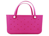 Waterproof Hexagon Mesh Beach Bag Large Capacity Travel Storage Tote for Swimwear Towel Sunglasses V1258-BAG-HS04-L-ROSE
