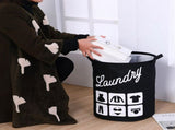 Foldable Fabric Laundry Basket Cotton Laundry Large Bag Collapsible Storage Basket V1294-YM0717-10134599