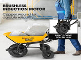 Baumr-AG 40V Battery Powered Wheelbarrow Motorised Electric, 100L Bucket Volume, 3 Wheel, 260KG, V219-GDTPBWBM9CEA