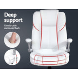 Artiss Executive Office Chair Leather Tilt White OCHAIR-G-9314-WH