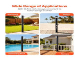 35L Solar Heated Shower, 195cm Showerhead Height Outdoor Shower, with Foot Faucet & Soap Box Rack, V952-TYNLYQHSPVCLYWFF3001V0