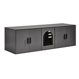 Cat Litter Box Enclosure Wooden Litter Box Furniture Hidden 57.9" Black V952-JSDMMSPWQ57IJ8E5FV0