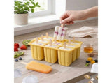 12-Pack Silicone Ice Pop Mold DIY Ice Lolly Maker with 50 Reusable Sticks V1370-AZ4-25407