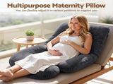 Giselle Bedding Pregnancy G-Shaped Full Body for Back and Belly Support Maternity PILLOW-MAT-J-VEL-GY