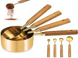Stainless Steel Measuring Cups and Spoons Set, Cooper Finish, 8-Piece for Baking and Cooking V178-59233