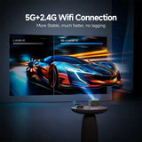 5G 4K Smart Projector Black with WiFi, Bluetooth, HDMI, USB for Home Theater V178-59094