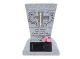 Solar Cemetery Grave Vase Resin Gravestone Vase with LED Ground Stake Adjustable Drainage System for V1294-YM0901-3111250130111
