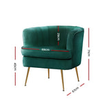 Artiss Armchair Velvet Green Norvia UPHO-C-ARM-5108-GR