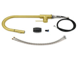 WELS Brushed Gold Pull Out Kitchen Sink Tap Basin Mixer Faucet 2 Modes Spout Set V1233-KRD519BG