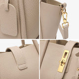 Black Genuine Leather Women's Handbag - Stylish Bucket Bag with Top Handle and Crossbody Strap V888-ELOSUNG17057