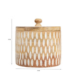 Handcrafted Round Box w Carving 15cm V637-50534BOX