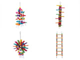 YES4PETS 4 X Assorted Wood Large Hanging Swing Bird Parrot Parakeet Cockatiel Budgie Toys V278-T-11253-11260-11277-11284