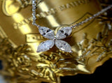 S925 Sterling Silver 4-Leaf Clover Zircon Pendant Necklace 2-Pack - 18K Gold White Gold Plated V1258-DROP002-JEWELRY-02-2PACK