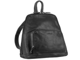 Milleni Womens Twin Zip Backpack Nappa Italian Leather Travel Bag - Black V563-NL-10767-BLACK