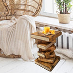 Side Table, corner Stool, Plant Stand Raintree Wood Natural Finish-Book V277-BOOKSTKPL