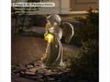 Solar Angel Statues for Outside Garden,12 Inch Solar Angel Figurines Light for Cemetery V1366-AZ2-W-14512