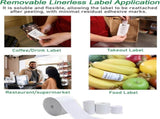 6 Rolls Linerless Printing Label Paper 80 mm 52 m for Takeaway Shop Restaurant V498-LINELESS PAPER