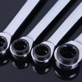4 in 1 Ratchet Spanner, Double Headed Ratchet Wrench Ratcheting Spanner for Motor Mechanics, Motor V1369-AZ3-W-21413
